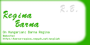 regina barna business card